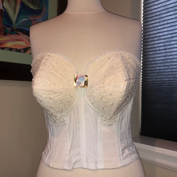 Vtg. 50’s Confidential by Formfit Longline White Strapless Bra/ - NOS 34C - Picture 9 of 14